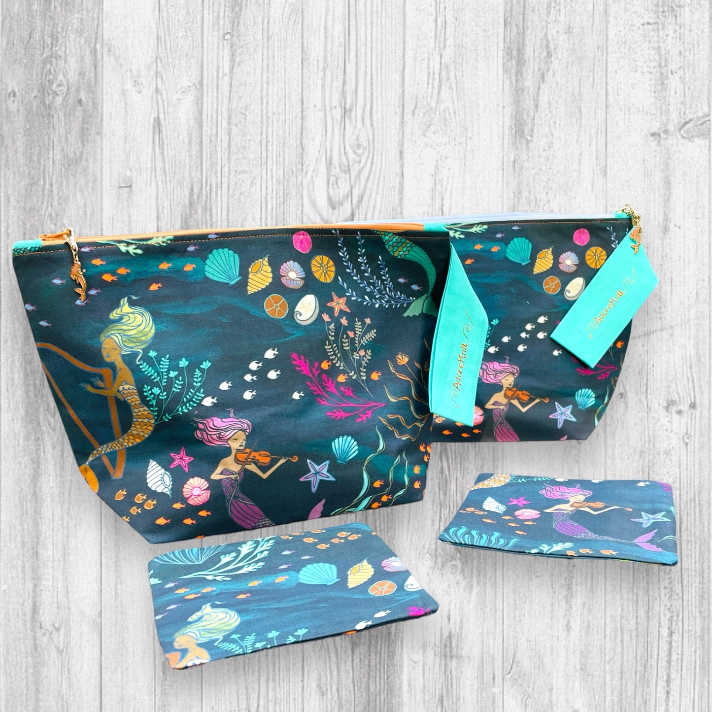 Mermaid Music in the Deep Project Bag - AdoreKnit