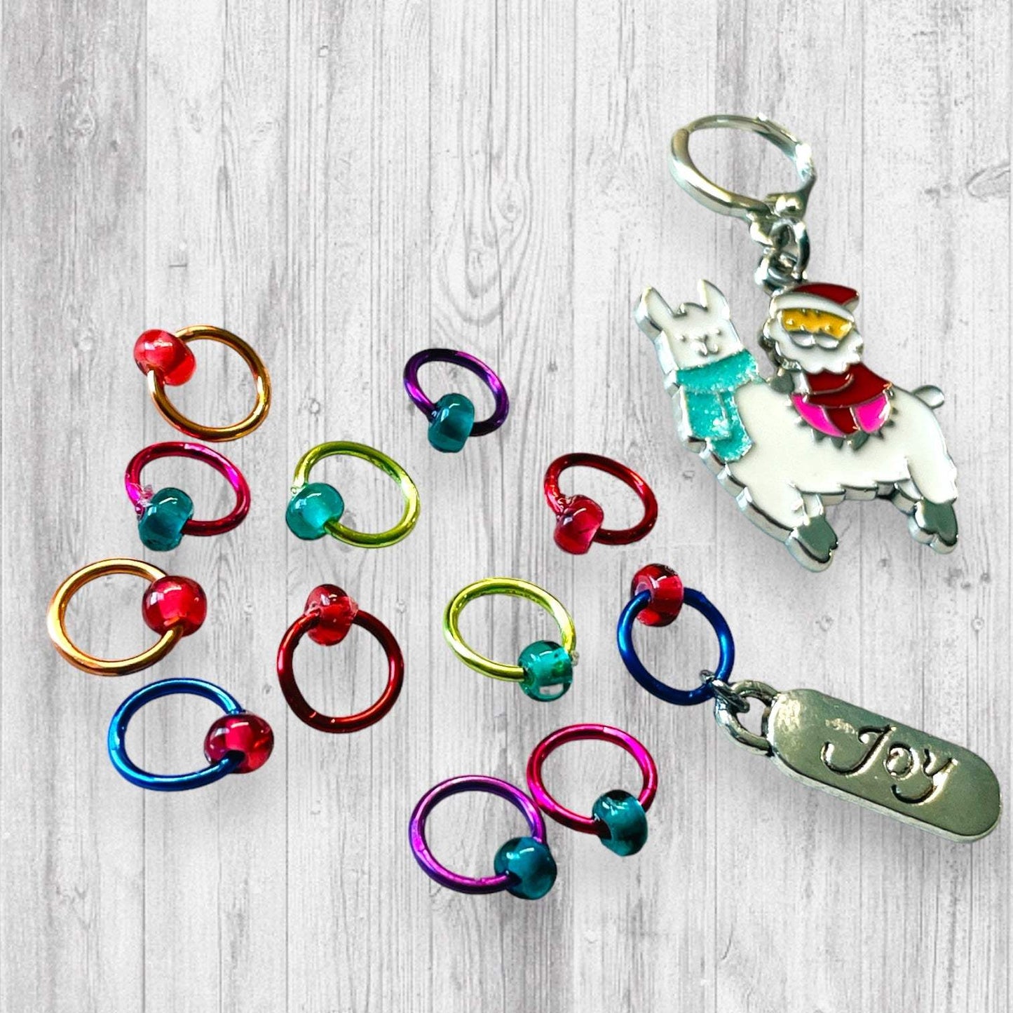 Santa brings the Joy Progress and Stitch Markers - AdoreKnit