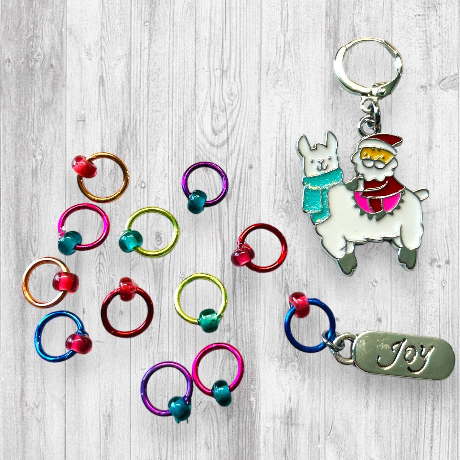 Santa brings the Joy Progress and Stitch Markers - AdoreKnit