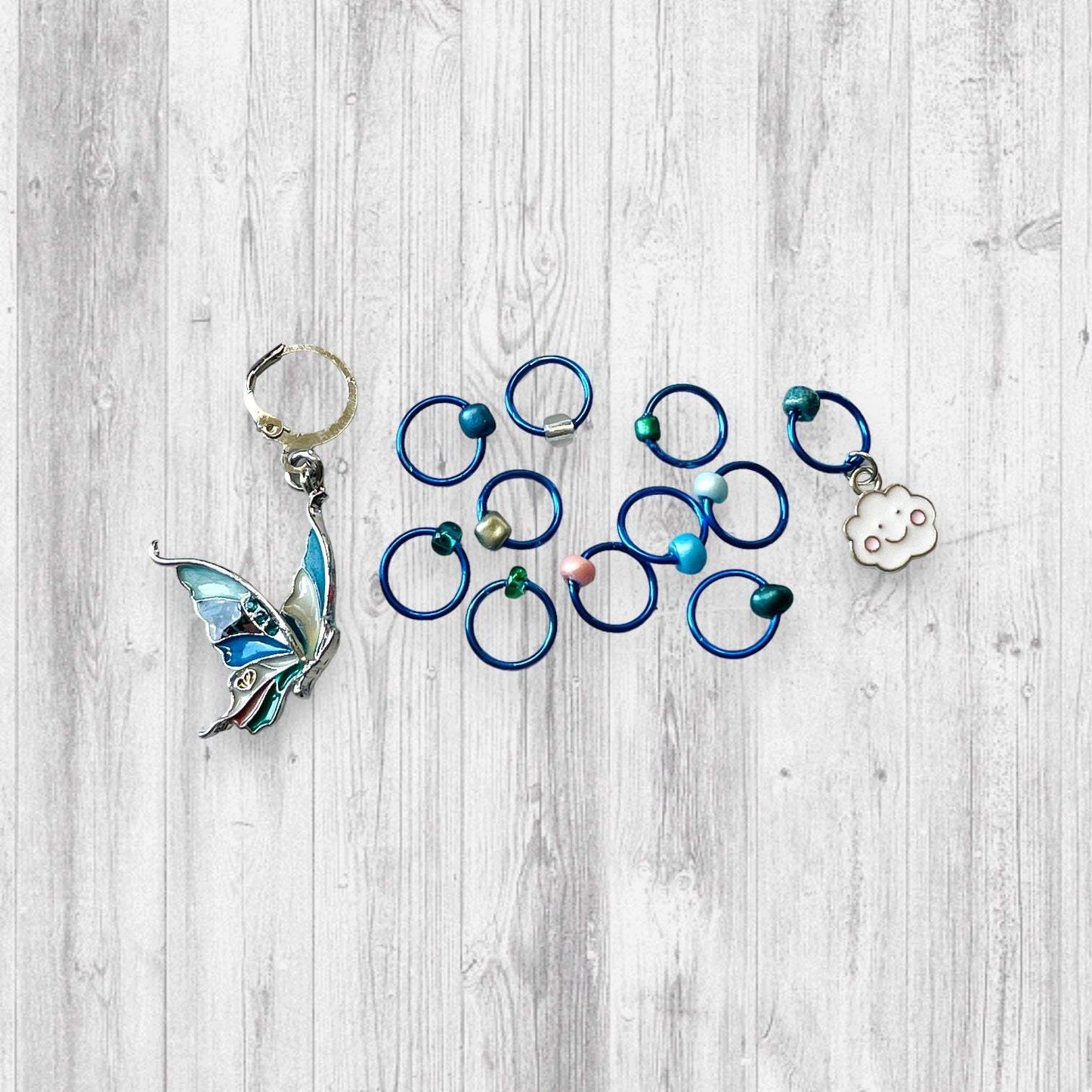 Social Butterfly Progress and Stitch Markers - AdoreKnit