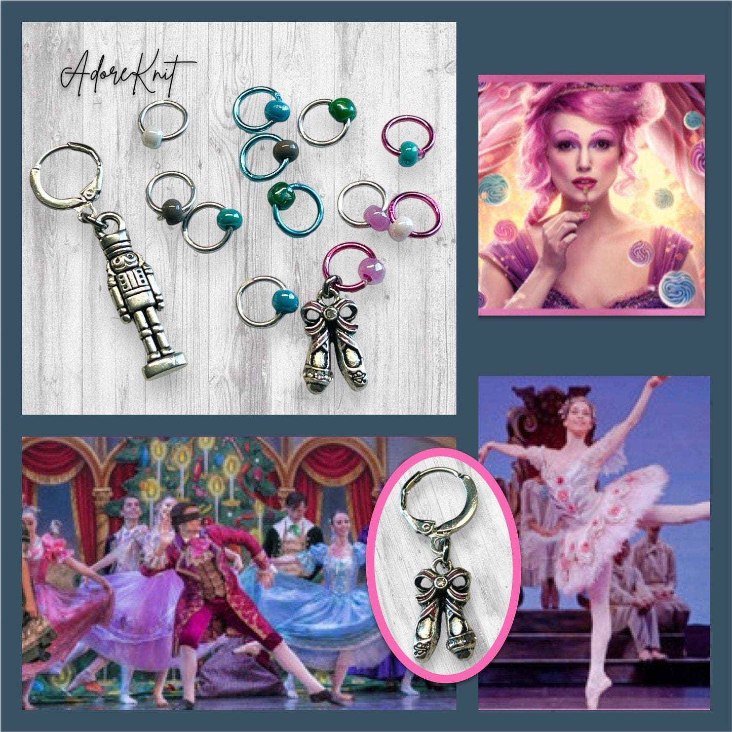 The Nutcracker Ballet Progress and Stitch Markers - AdoreKnit
