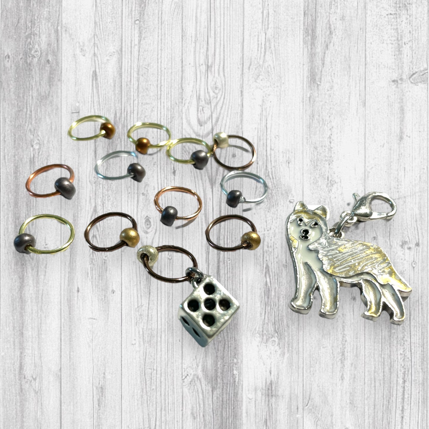Rollo the Dice Progress and Stitch Markers - AdoreKnit