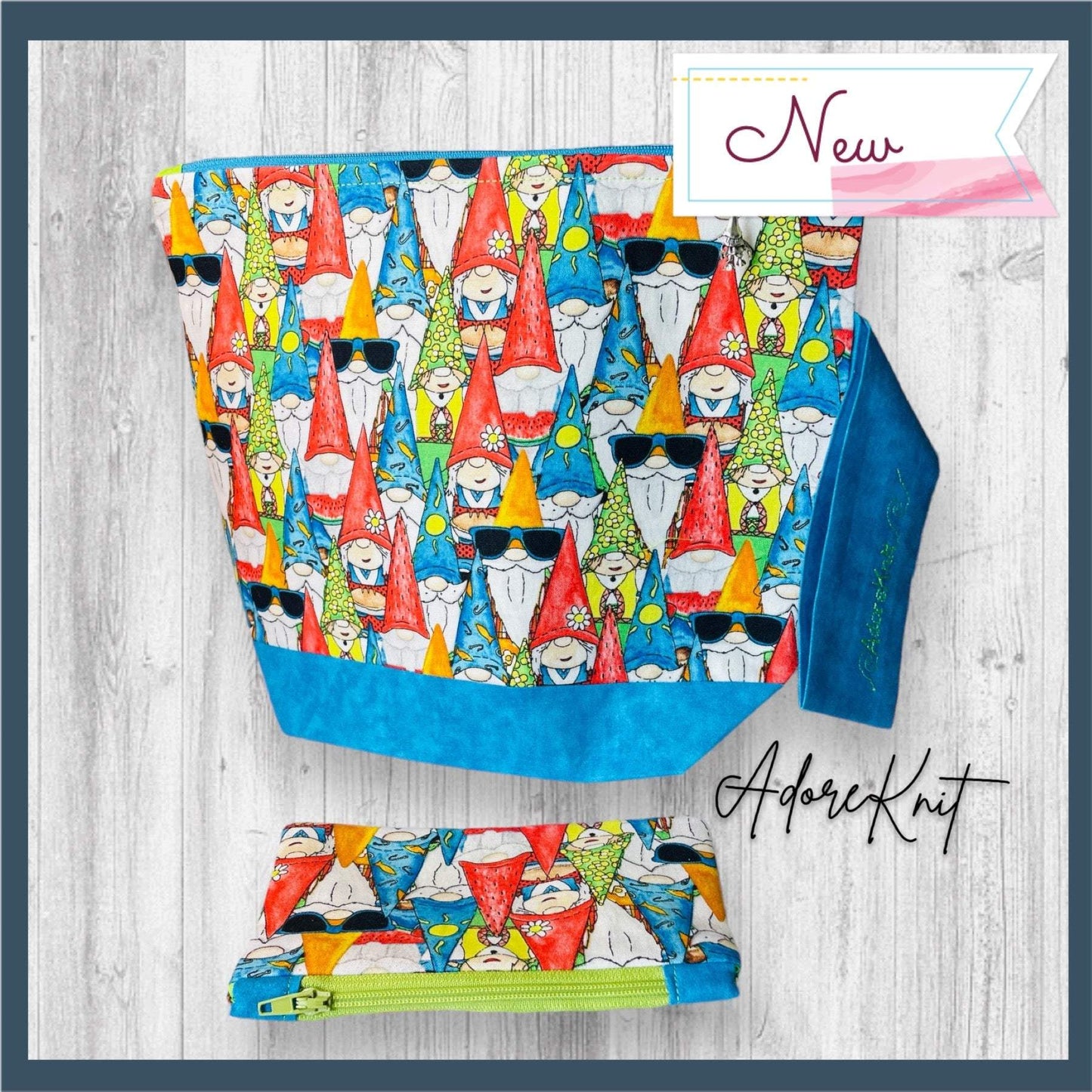 Summertime Gnomes Project Bag - AdoreKnit