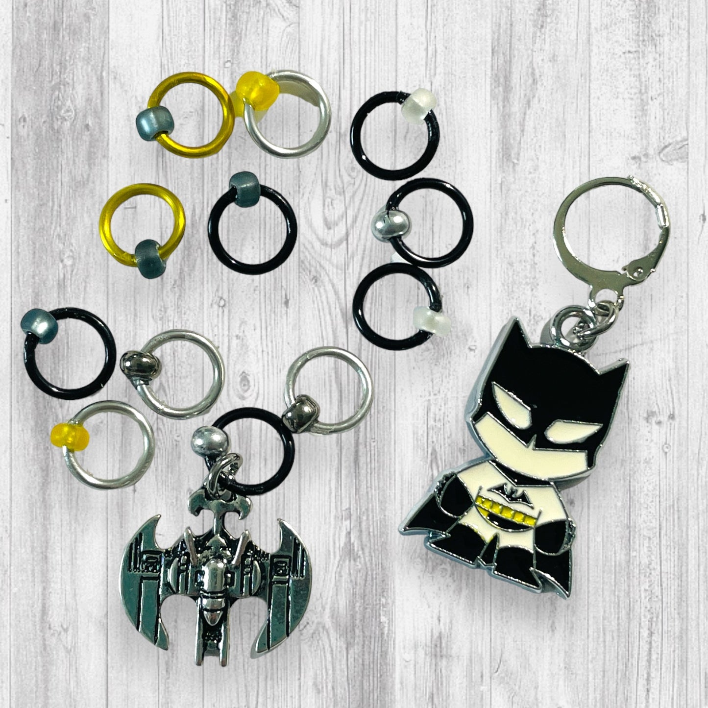 Dark Knight Progress and Stitch Markers - AdoreKnit
