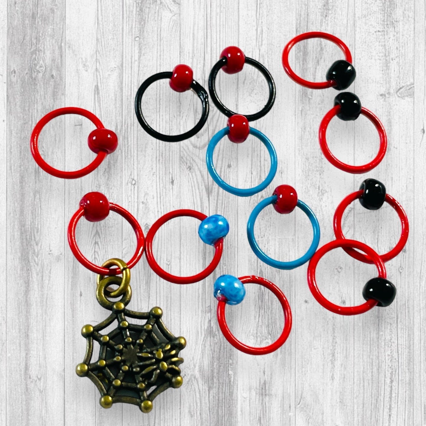 Web-Slinger Progress and Stitch Markers - AdoreKnit
