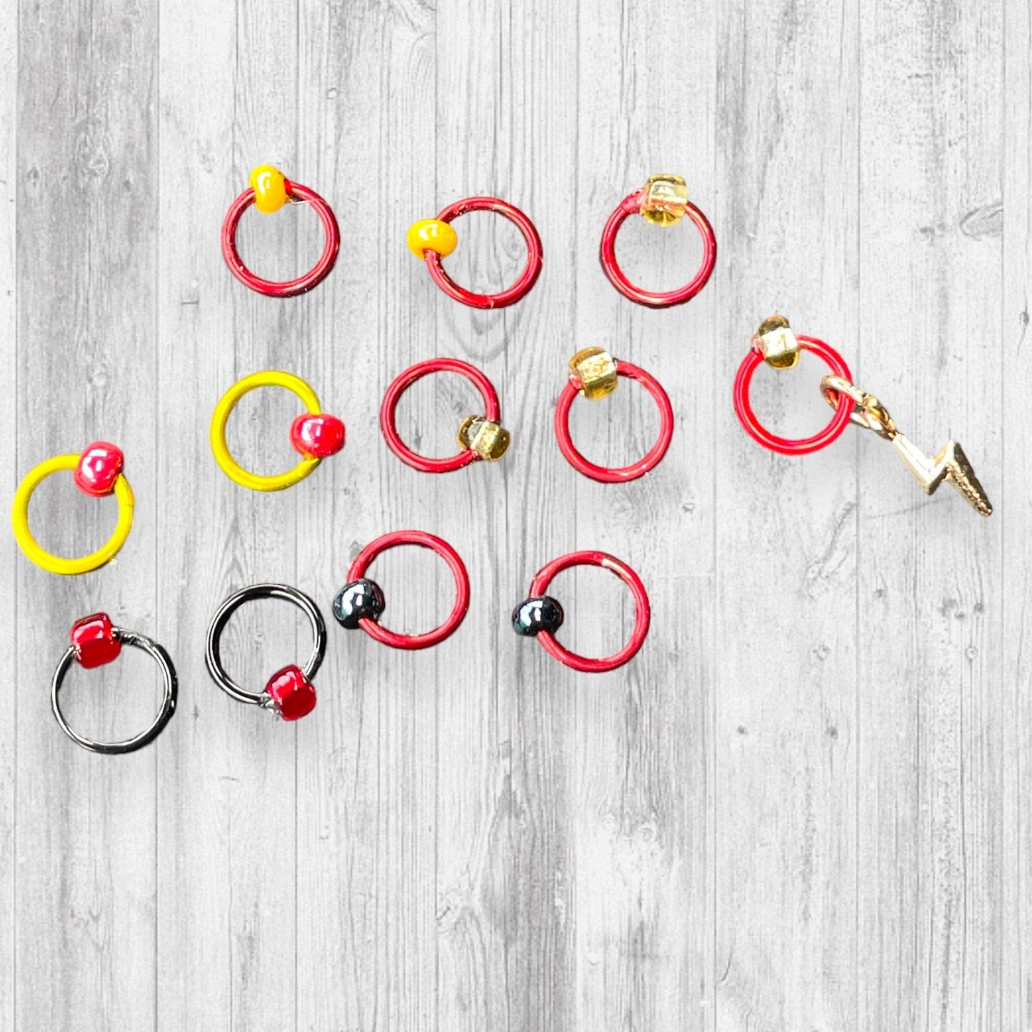 Lightening Flash Progress and Stitch Markers - AdoreKnit