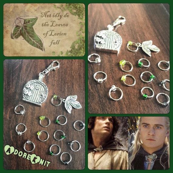 Hobbit & Lord of the Rings inspired Progress & Stitch MarkersAdoreKnit“In a hole in the ground there lived a hobbit. Not a nasty, dirty, wet hole, filled with the ends of worms and an oozy smell, nor yet a dry, bare, sandy hole with noRings inspired Progress & Stitch Markers