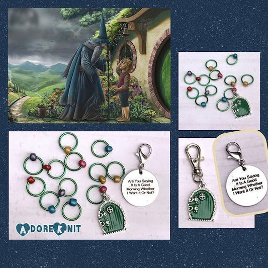 Good Morning Hobbit inspired Progress and Stitch Markers - AdoreKnit