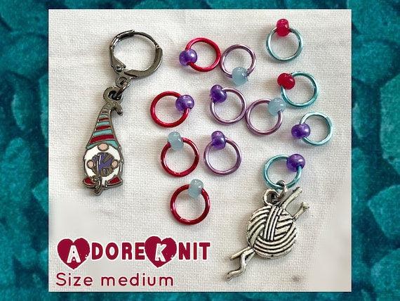 Gnome Again! Fuchsia Hat Progress and Stitch Markers - AdoreKnit