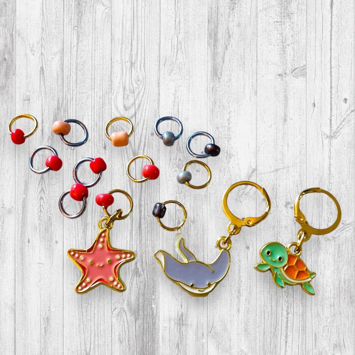 Water Pancake with the Star of the Show Progress and Stitch Markers - AdoreKnit