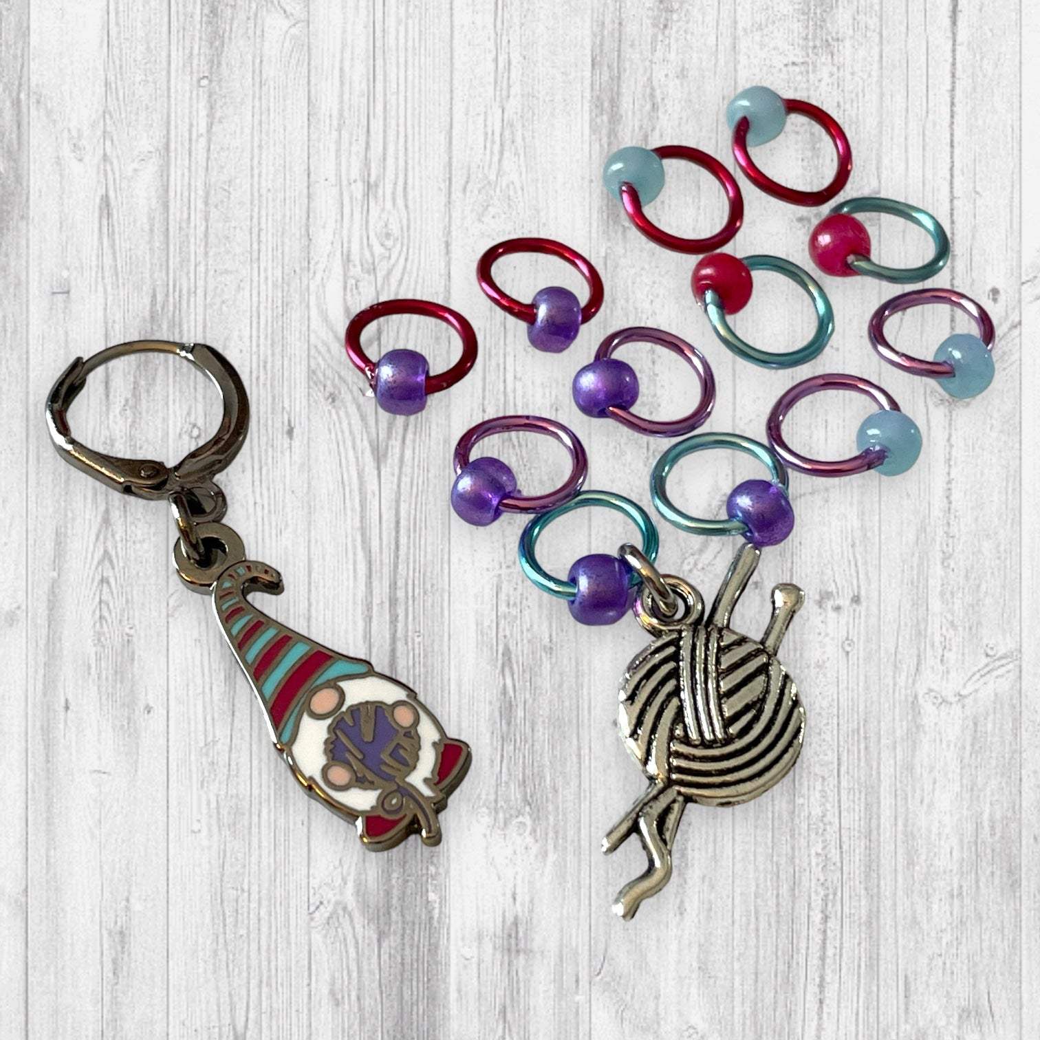 Gnome Again! Fuchsia Hat Progress and Stitch Markers - AdoreKnit