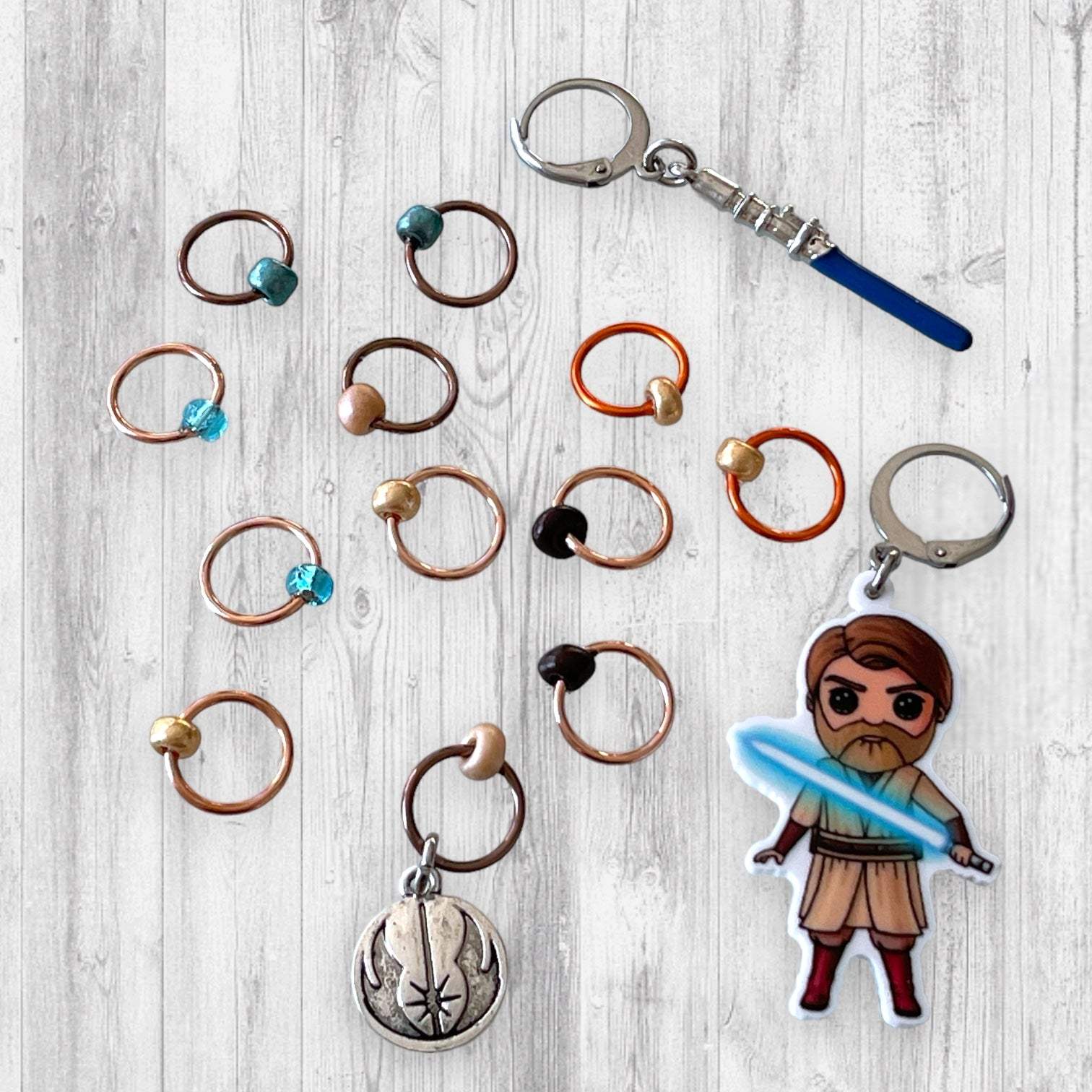 Old Ben the Master Progress and Stitch MarkersAdoreKnitOld Ben the Master Progress and Stitch Markers. Inspired by The new Obi-Wan Kenobi  Series.  The Old Ben Keeper is extremely lightweight as it is made of acrylic ratMaster Progress