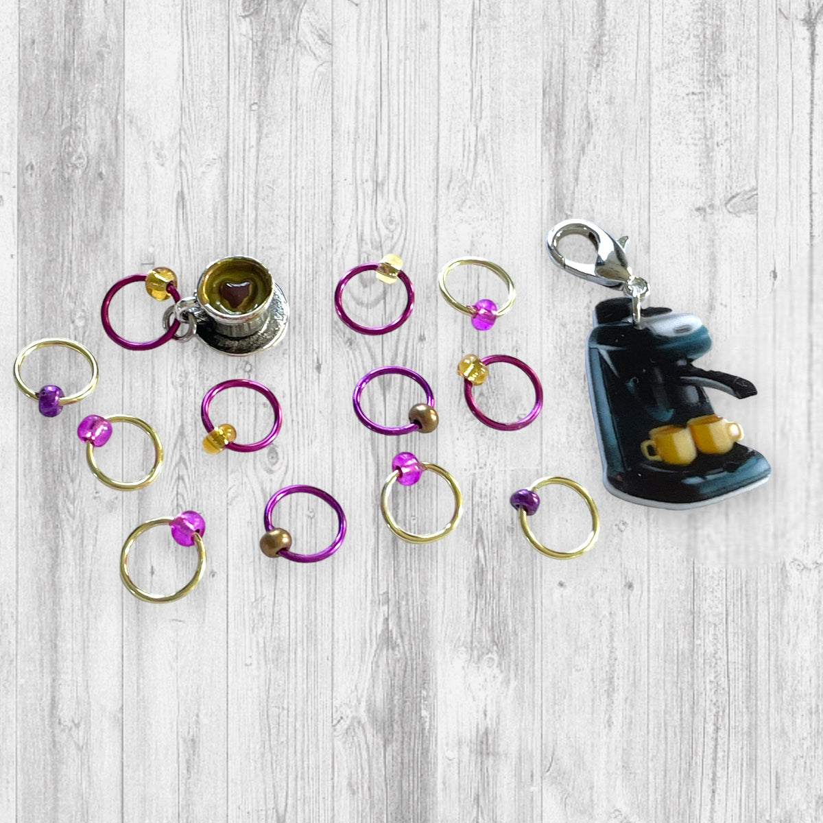 Steaming Hot Espresso Progress & Stitch Markers, Coffee - AdoreKnit