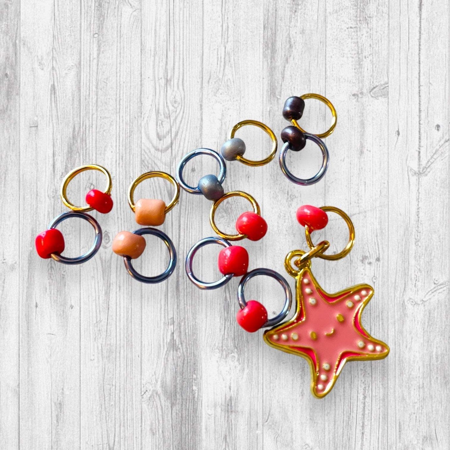 Water Pancake with the Star of the Show Progress and Stitch Markers - AdoreKnit