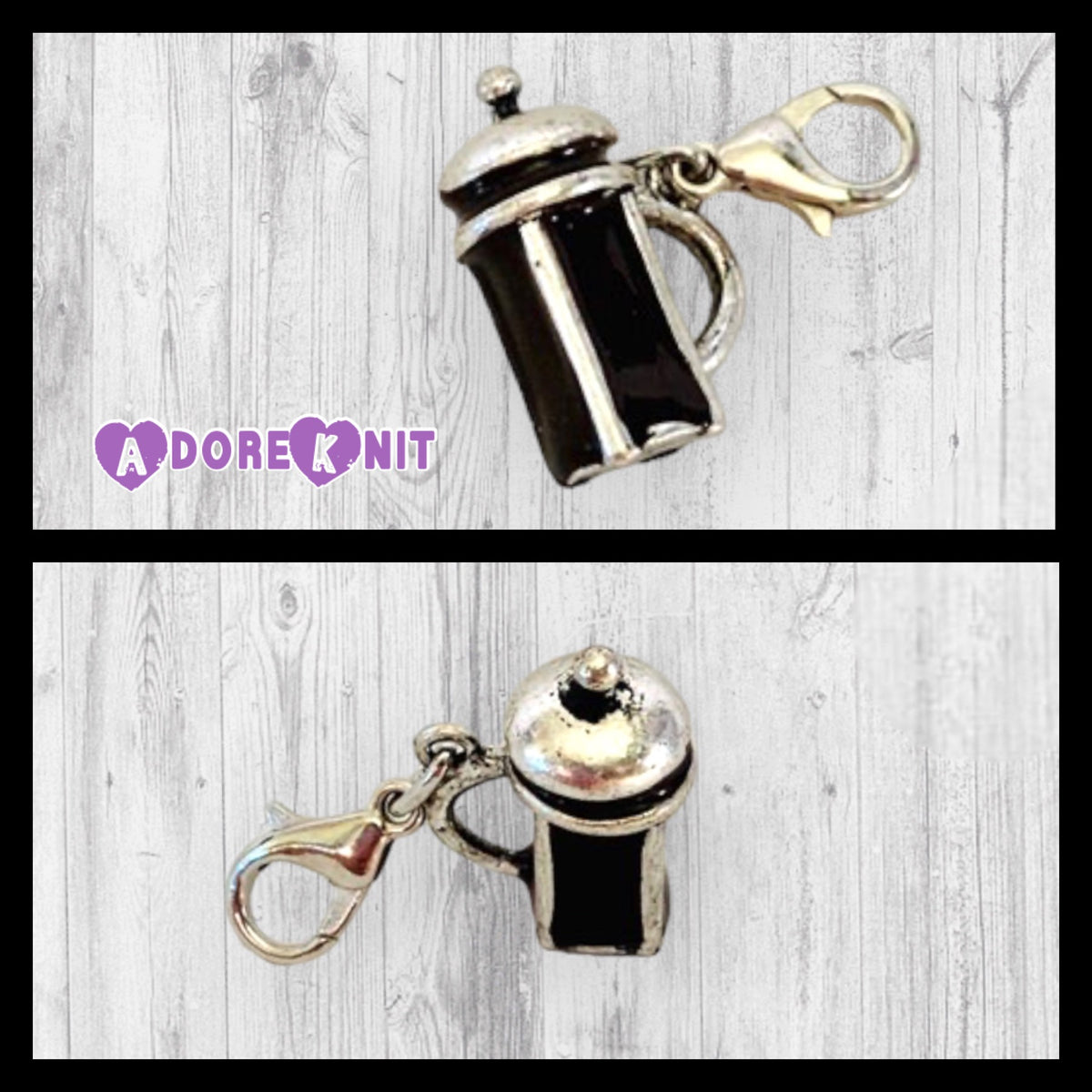 French Press Coffee Progress & Stitch Markers - AdoreKnit