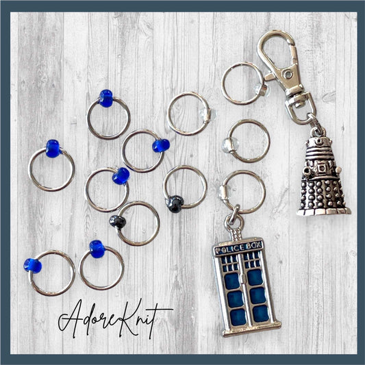 Revolution of the Deleks Progress and Stitch MarkersAdoreKnitRevolution of the Daleks Progress and Stitch Marker Set.  Inspired by the greatest enemy of the Time Lords in the classic Science-Fiction show Doctor Who. These stitDeleks Progress