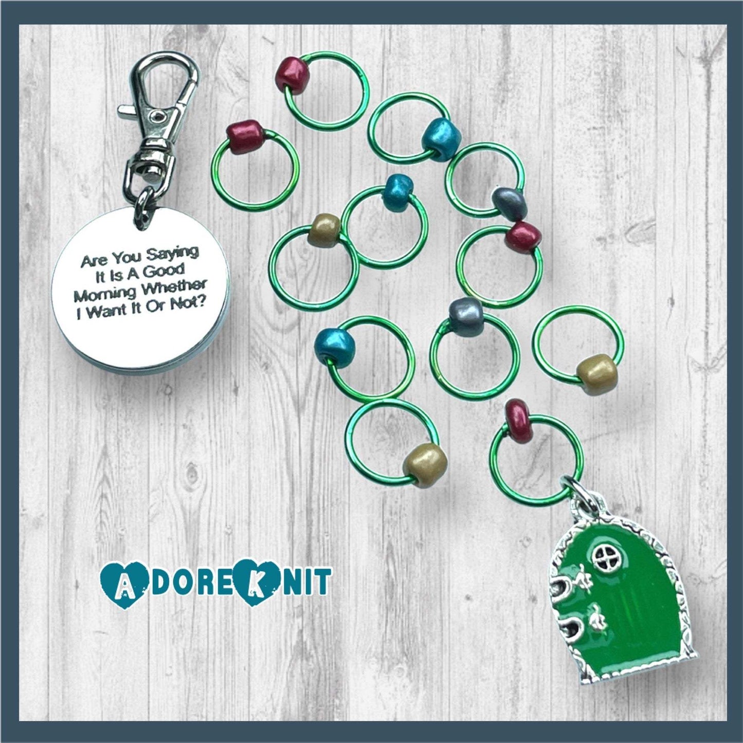 Good Morning Hobbit inspired Progress and Stitch Markers - AdoreKnit