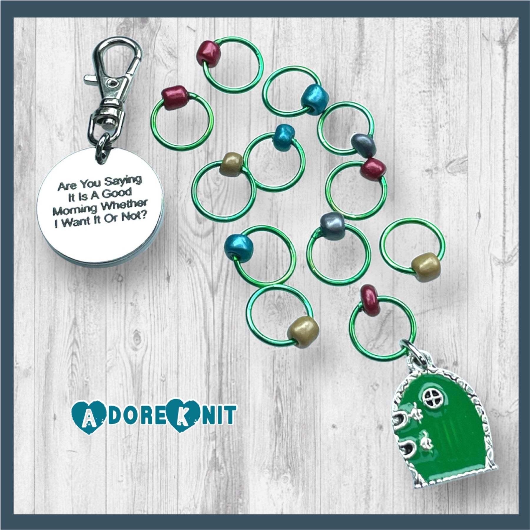 Good Morning Hobbit inspired Progress and Stitch Markers - AdoreKnit