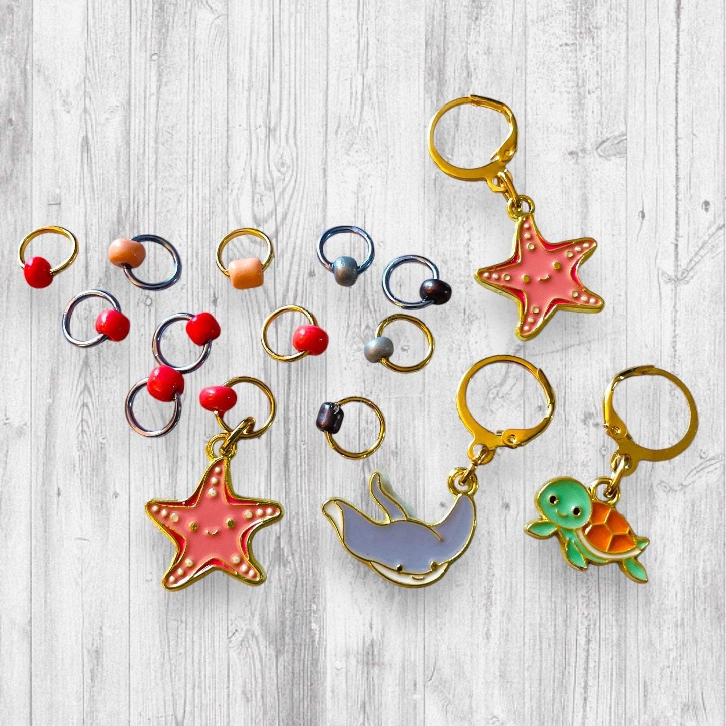 Water Pancake with the Star of the Show Progress and Stitch Markers - AdoreKnit