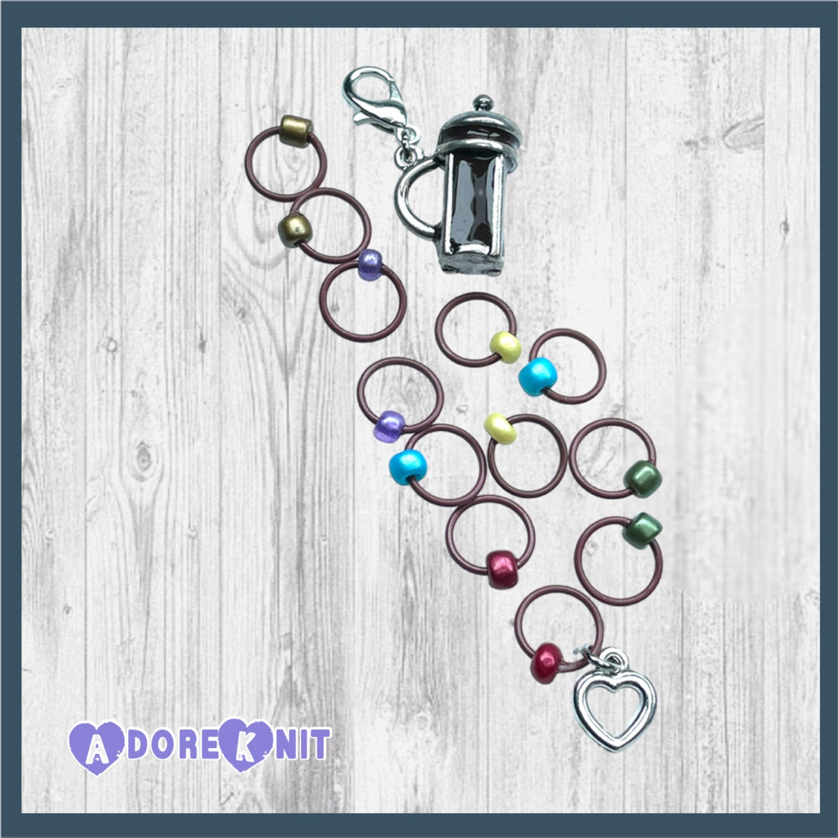 French Press Coffee Progress & Stitch Markers - AdoreKnit