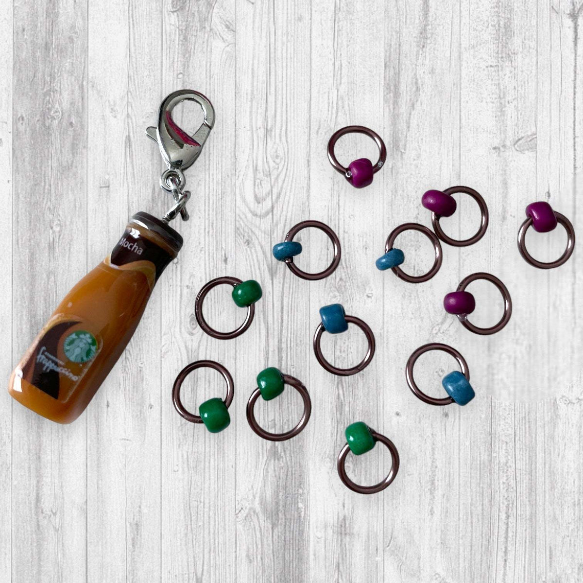 3D Coffee Frap Progress & Stitch Markers, CoffeeAdoreKnit3D Coffer Frappuccino Progress & Stitch Marker Set is perfect for the caffinated knitter. These stitch markers are great for a knitter or crocheter. Include in 3D Coffee Frap Progress & Stitch Markers, Coffee