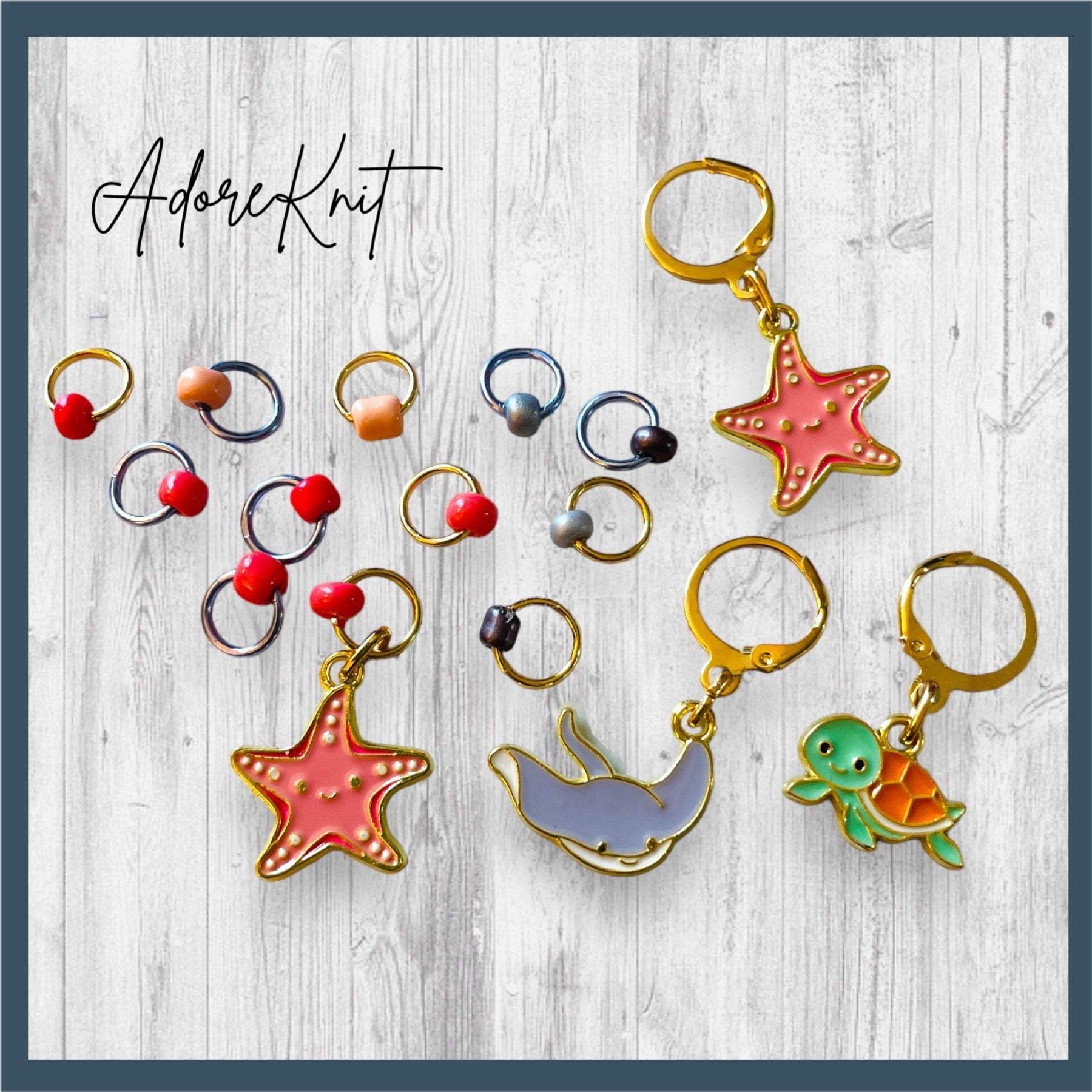 Water Pancake with the Star of the Show Progress and Stitch Markers - AdoreKnit