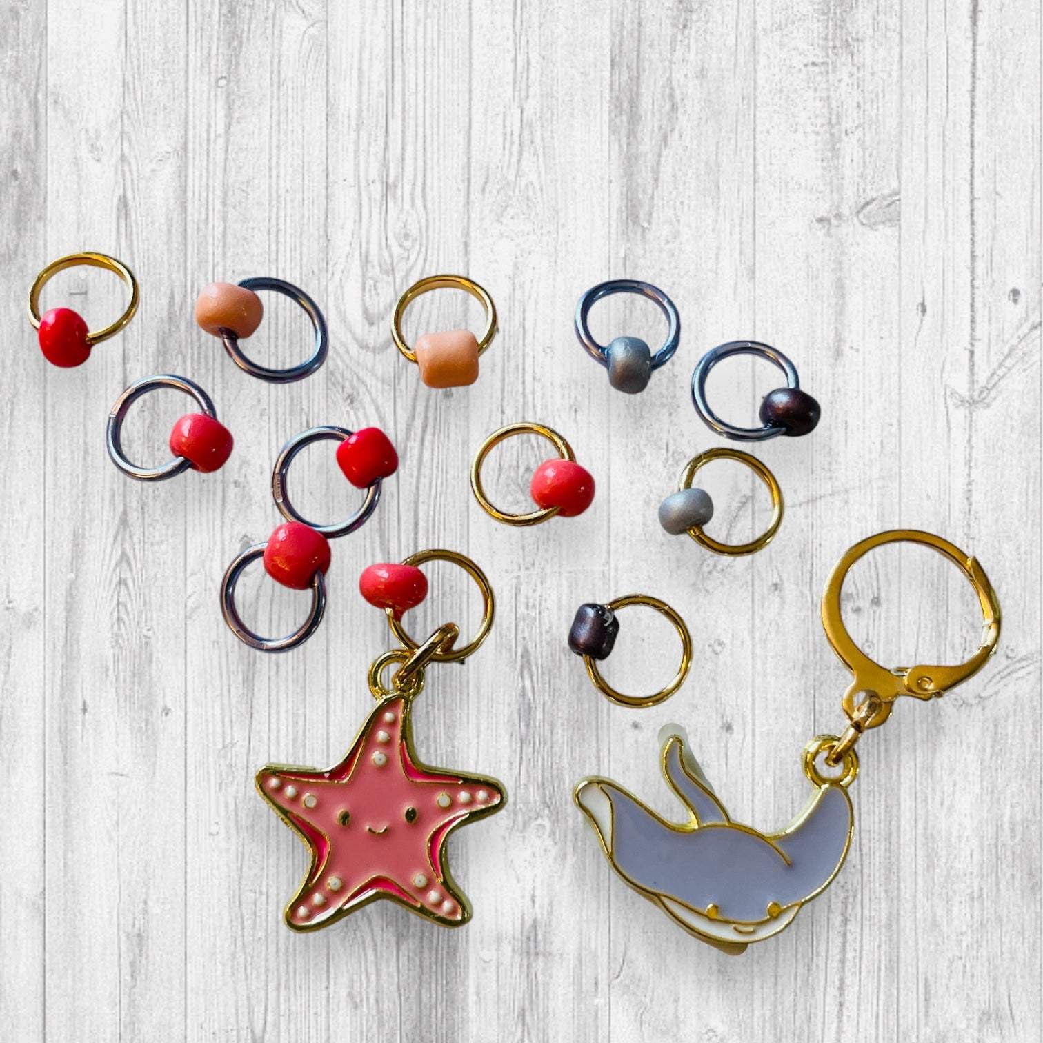 Water Pancake with the Star of the Show Progress and Stitch Markers - AdoreKnit