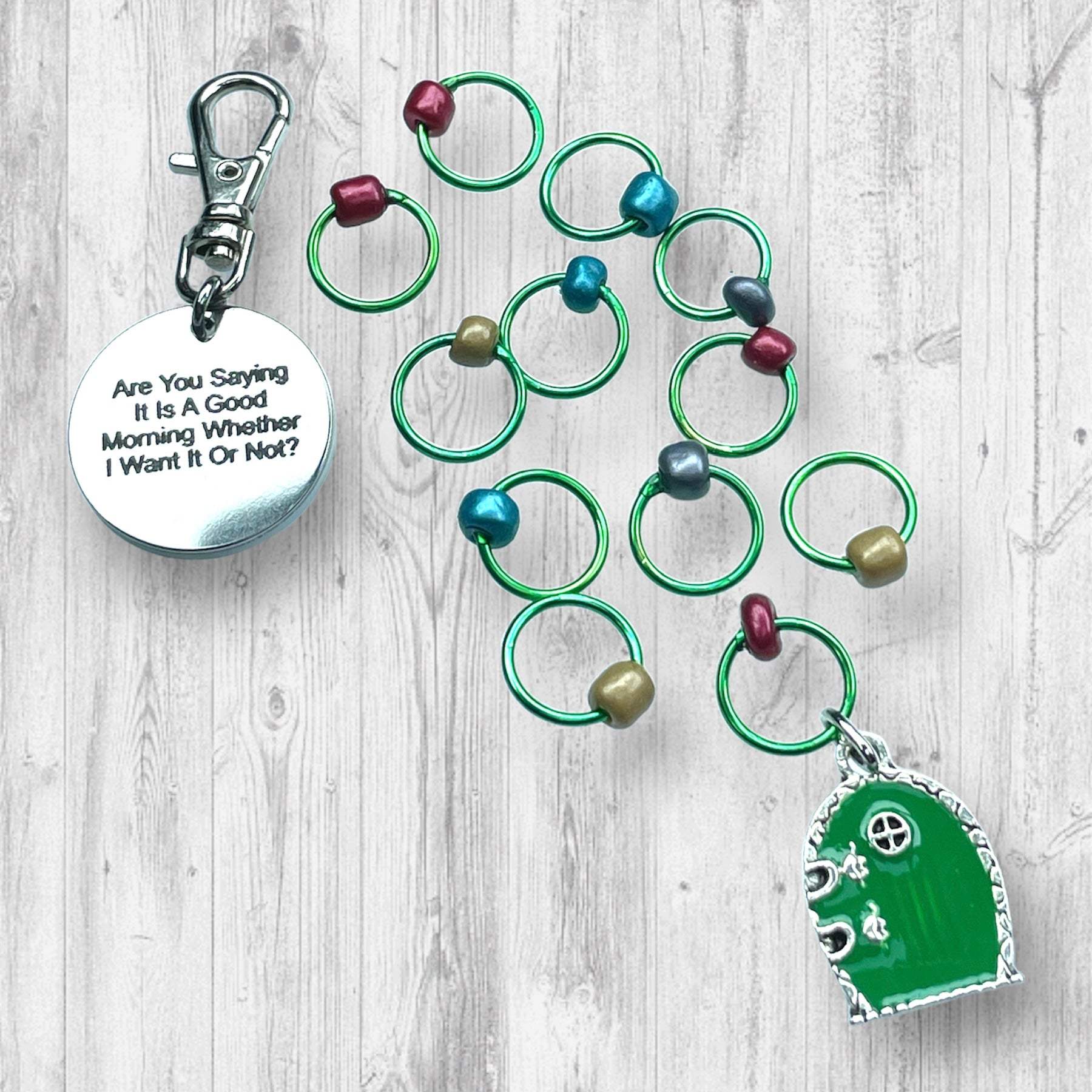 Good Morning Hobbit inspired Progress and Stitch Markers - AdoreKnit