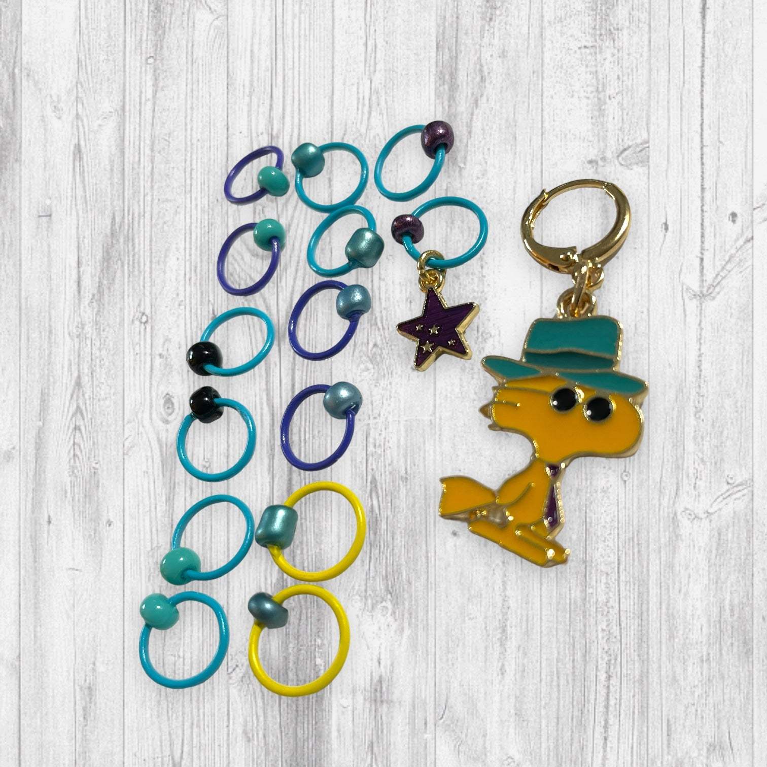 Hipster Bird Hippie Progress and Stitch Markers - AdoreKnit