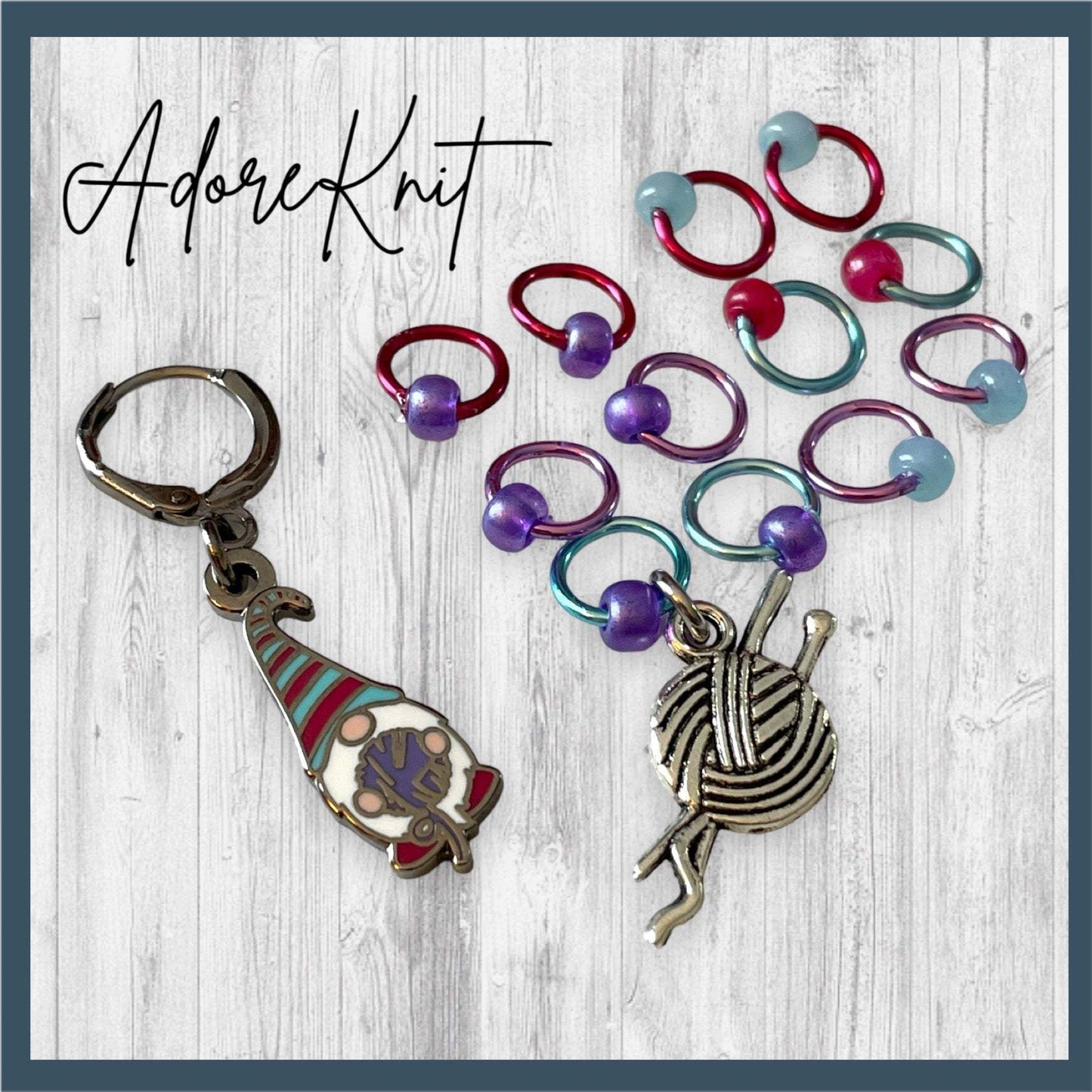 Gnome Again! Fuchsia Hat Progress and Stitch Markers - AdoreKnit