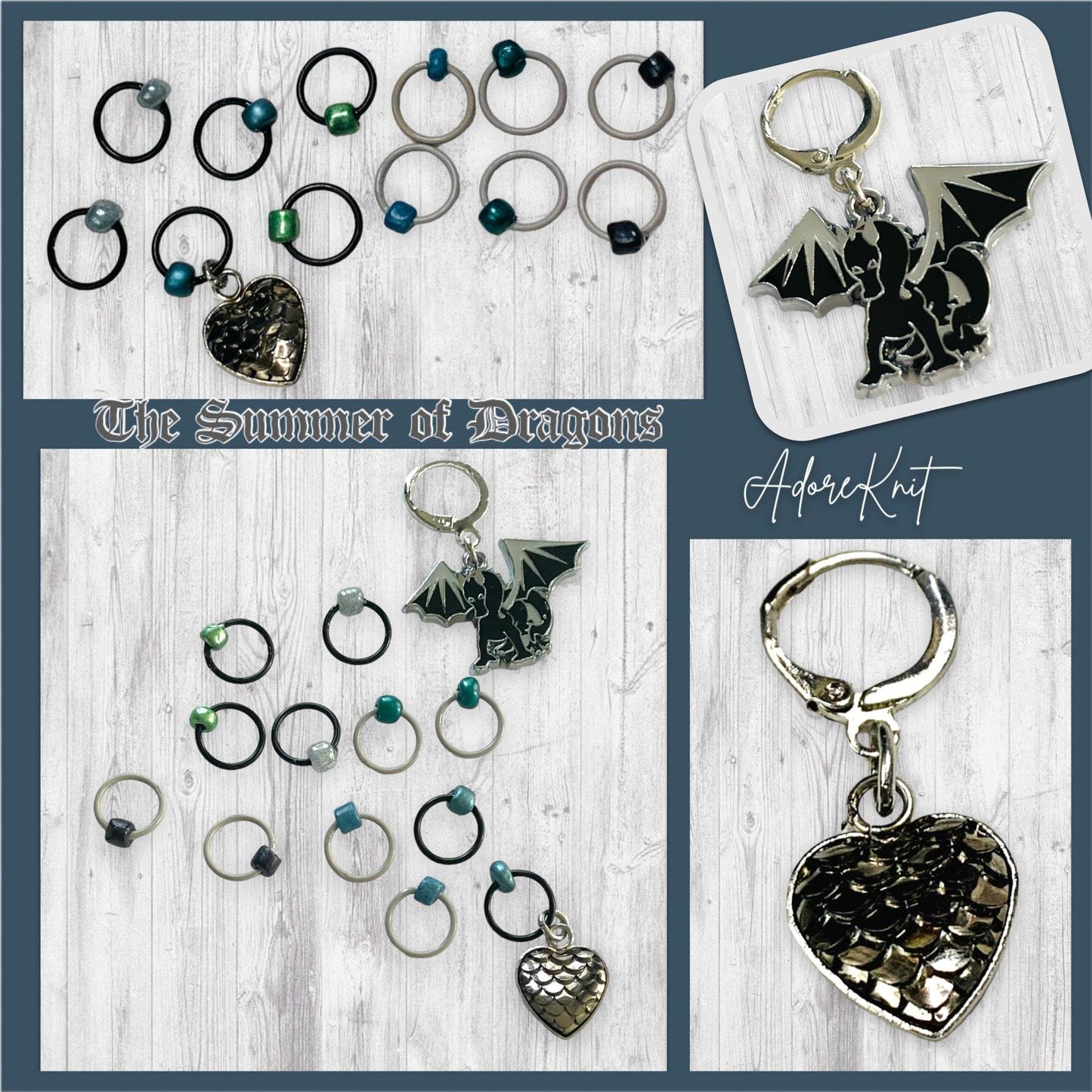 Fire Cannot Kill a Dragon Progress and Stitch MarkersAdoreKnit“He was no dragon.  Fire cannot kill a dragon." ~ Daenerys Targaryen, Game of Thrones,Fire Cannot Kill a Dragon Progress and Stitch Marker Set. Part of our Summer ofDragon Progress