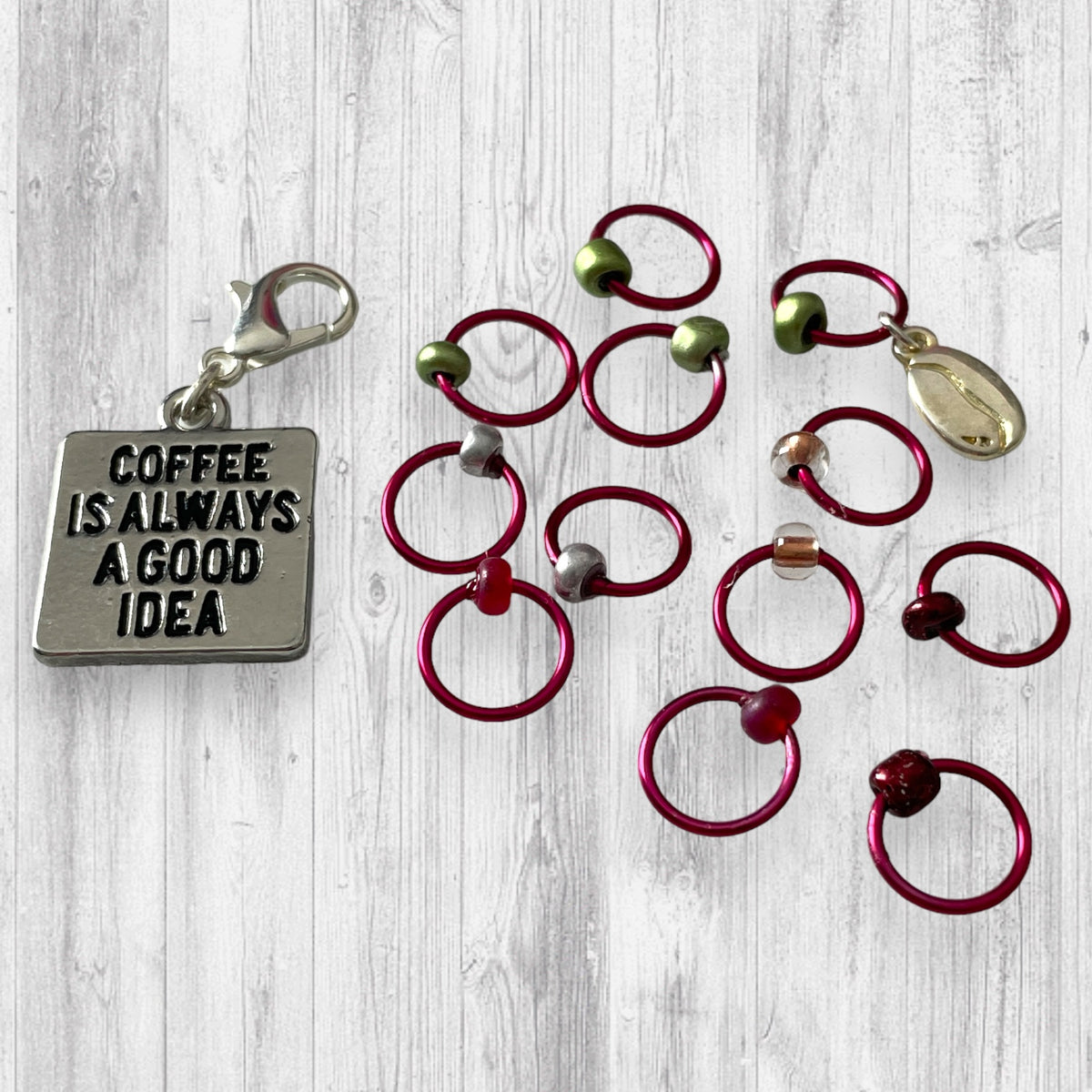 Coffee is ALWAYS A Good Idea Progress & Stitch Marker Set - AdoreKnit