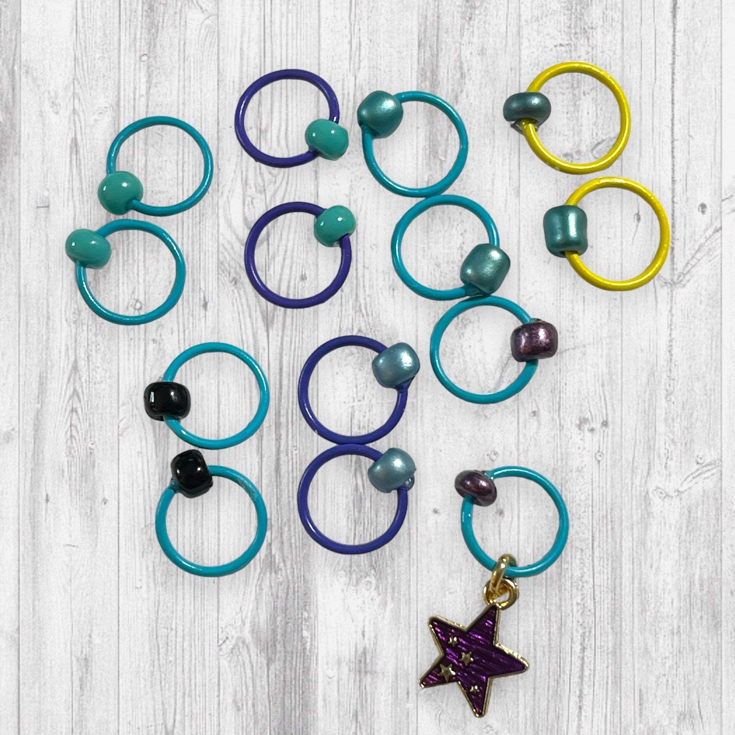 Hipster Bird Hippie Progress and Stitch Markers - AdoreKnit