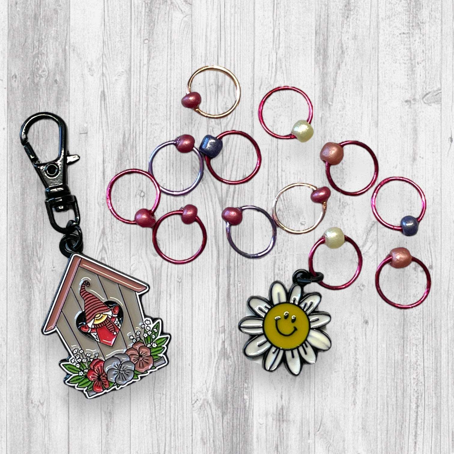 Gnome Place like Home Smiling at the Sun Progress and Stitch Markers - AdoreKnit