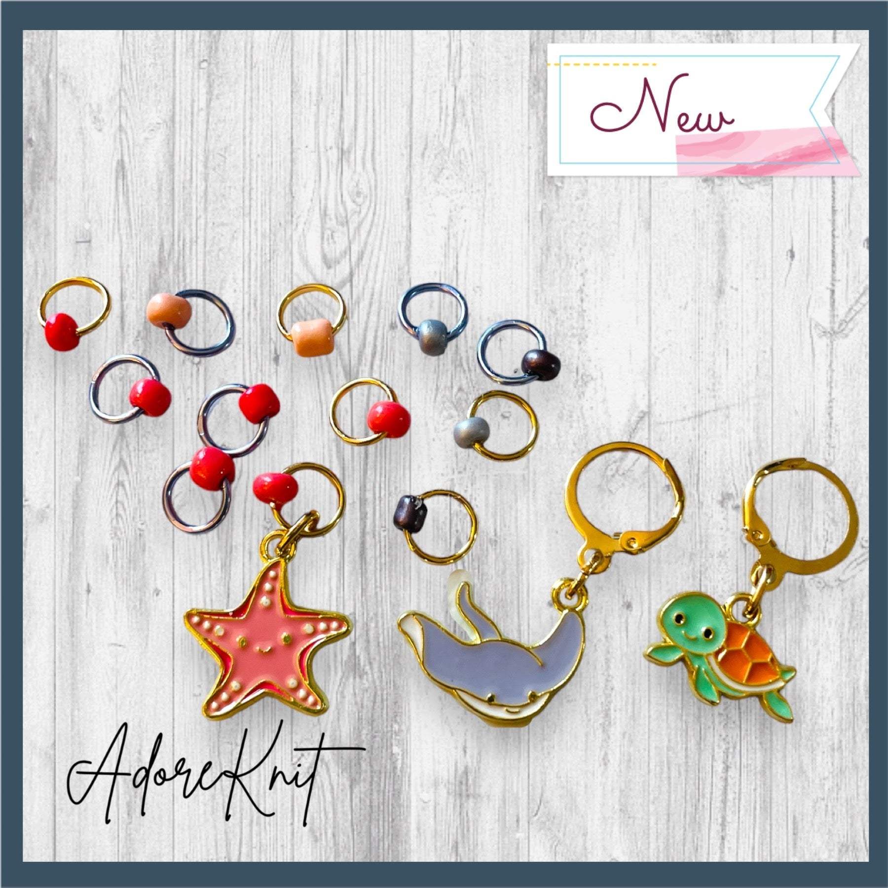 Water Pancake with the Star of the Show Progress and Stitch Markers - AdoreKnit