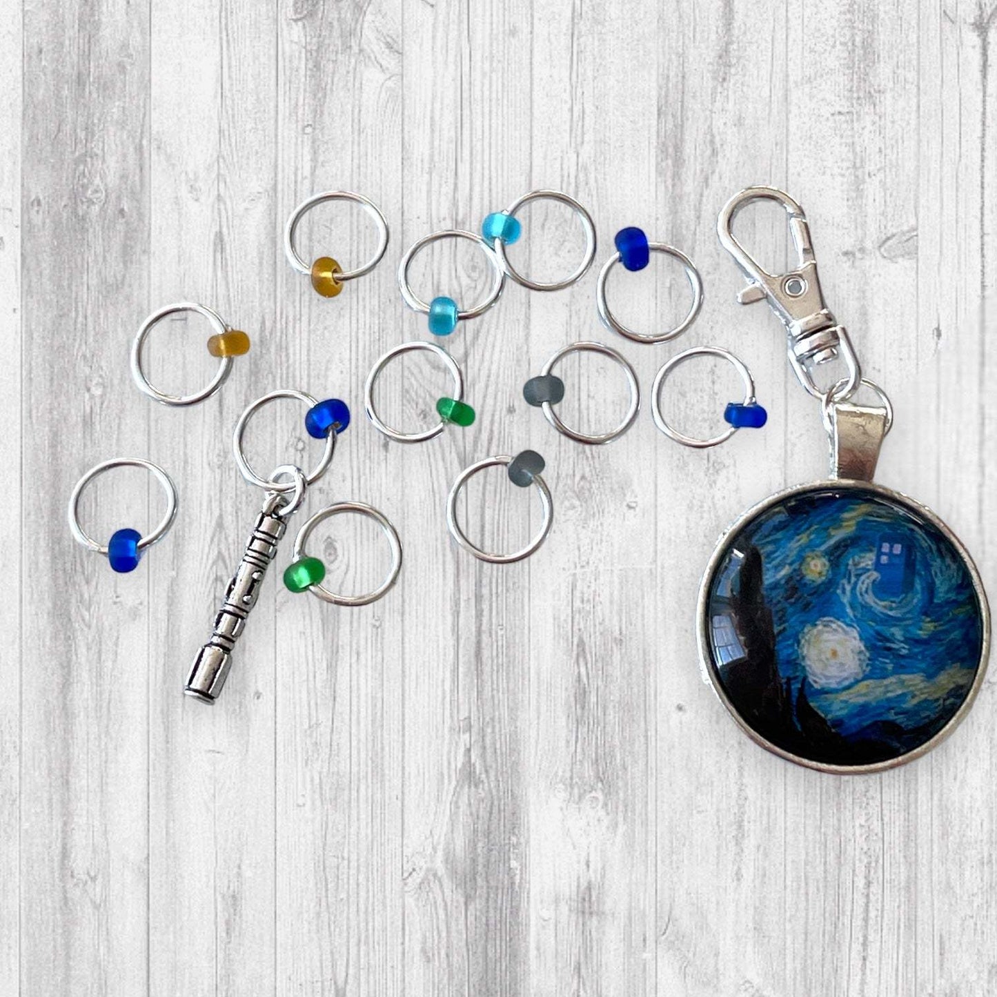 Vincent and The Doctor Progress and Stitch Markers - AdoreKnit