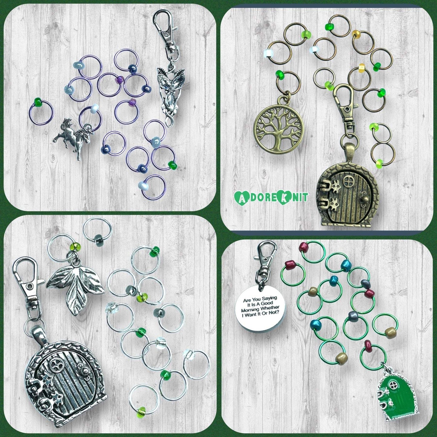 Good Morning Hobbit inspired Progress and Stitch Markers - AdoreKnit