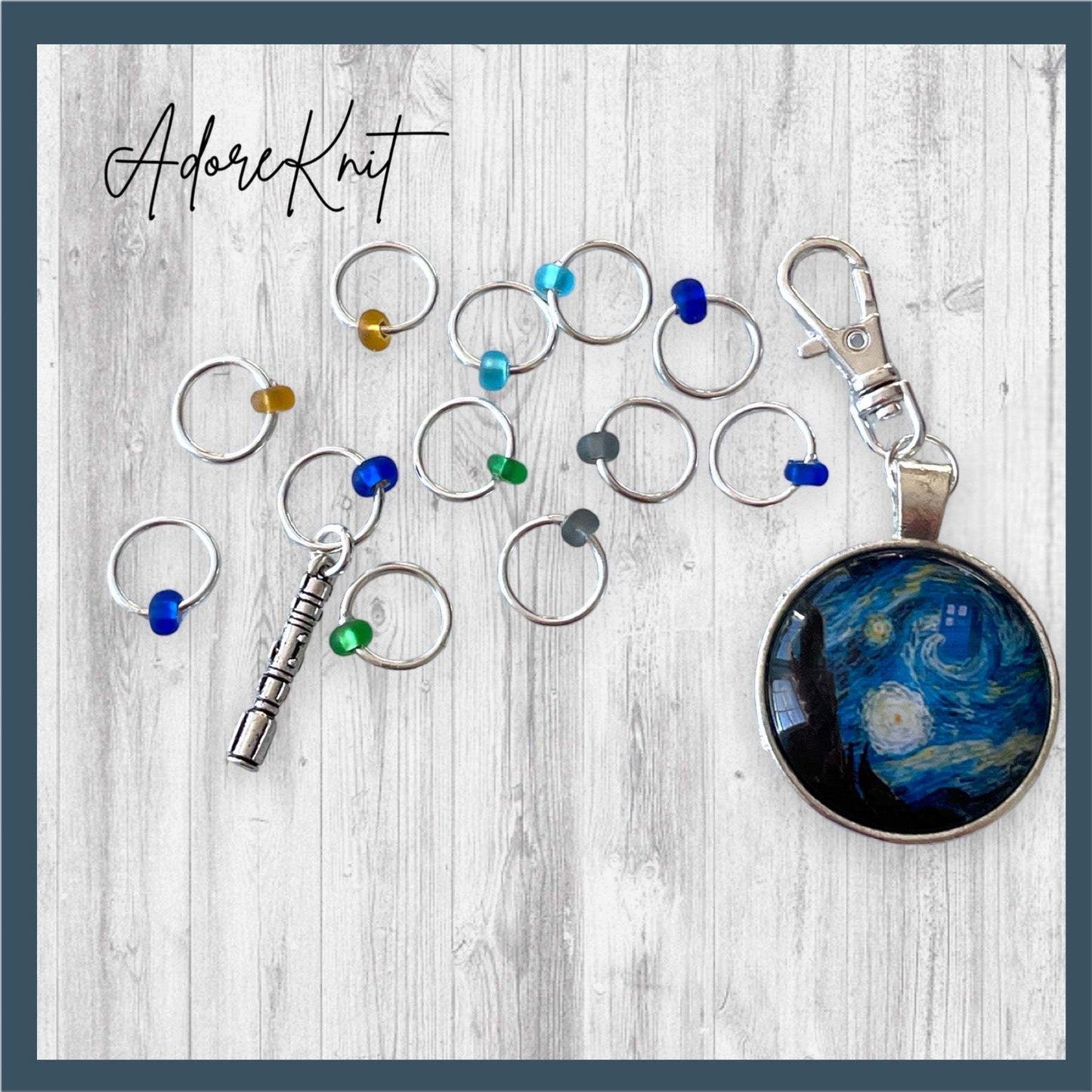 Vincent and The Doctor Progress and Stitch Markers - AdoreKnit