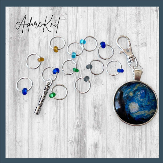 Vincent and The Doctor Progress and Stitch Markers - AdoreKnit