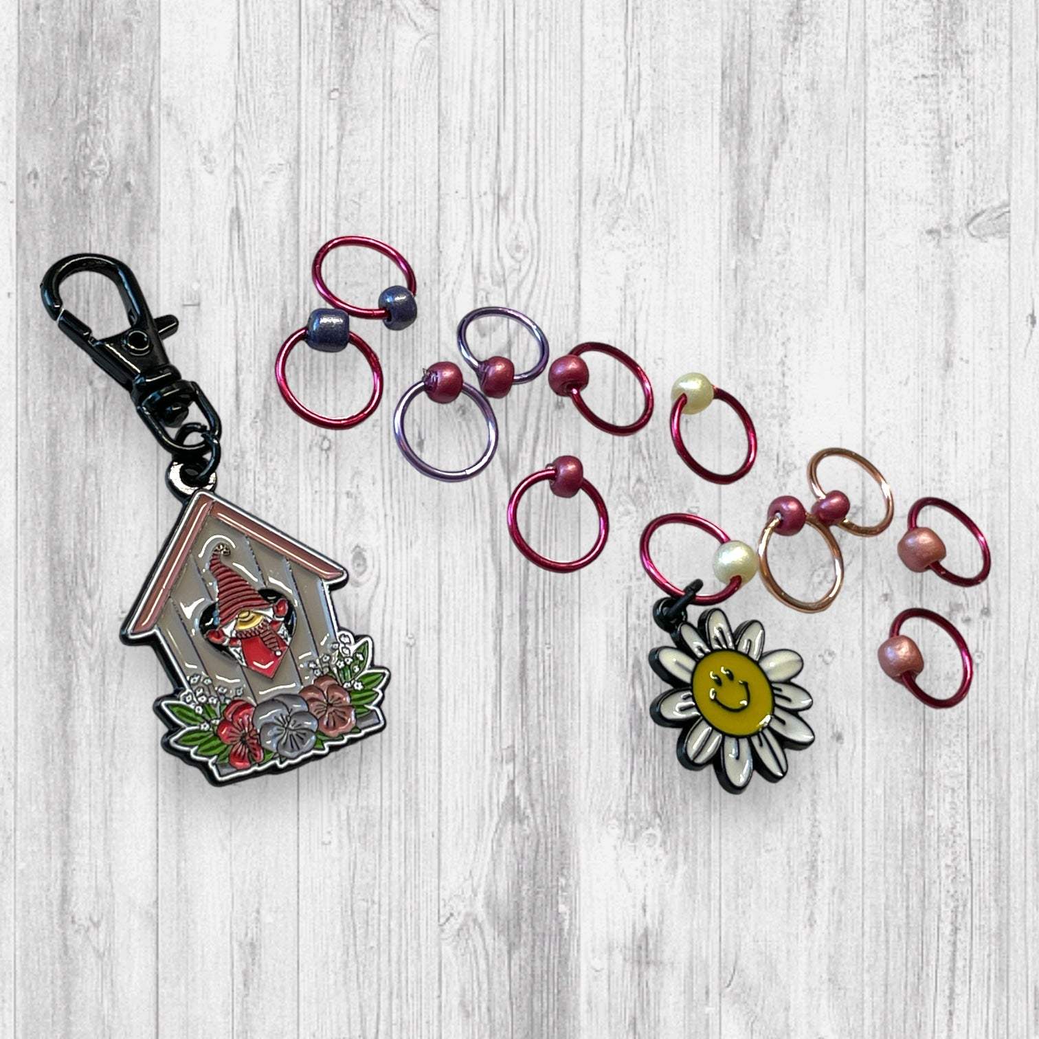 Gnome Place like Home Smiling at the Sun Progress and Stitch Markers - AdoreKnit