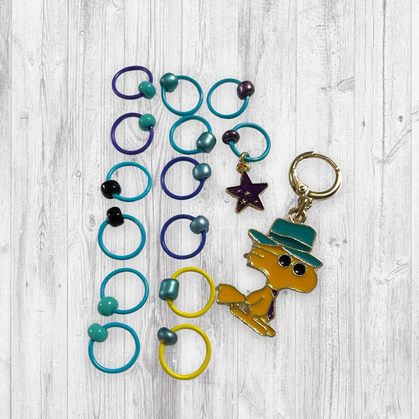 Hipster Bird Hippie Progress and Stitch Markers - AdoreKnit