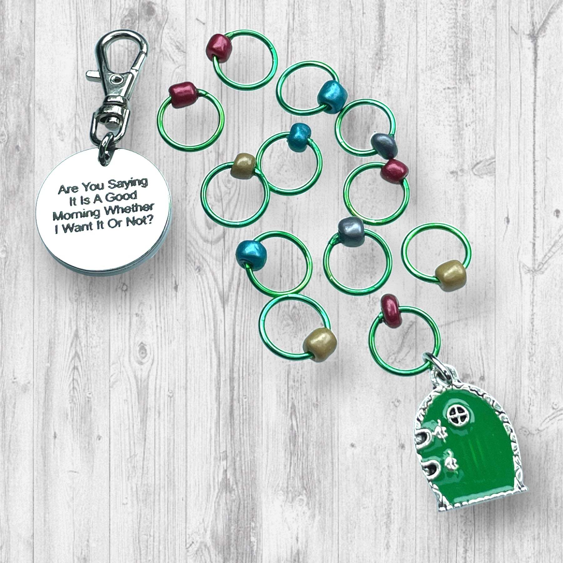 Good Morning Hobbit inspired Progress and Stitch Markers - AdoreKnit