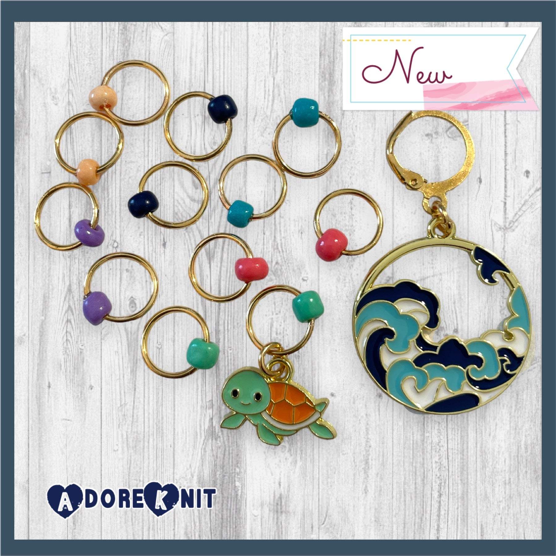 Shell Yeah! Progress and Stitch Markers - AdoreKnit