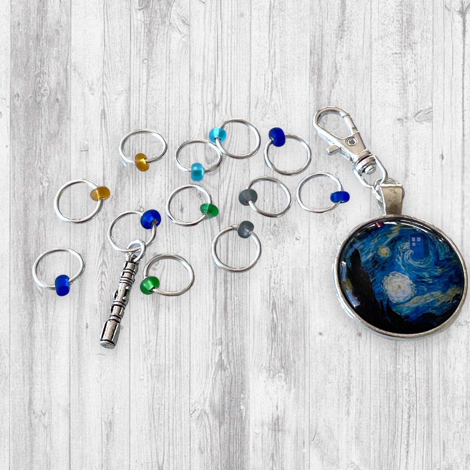 Vincent and The Doctor Progress and Stitch Markers - AdoreKnit