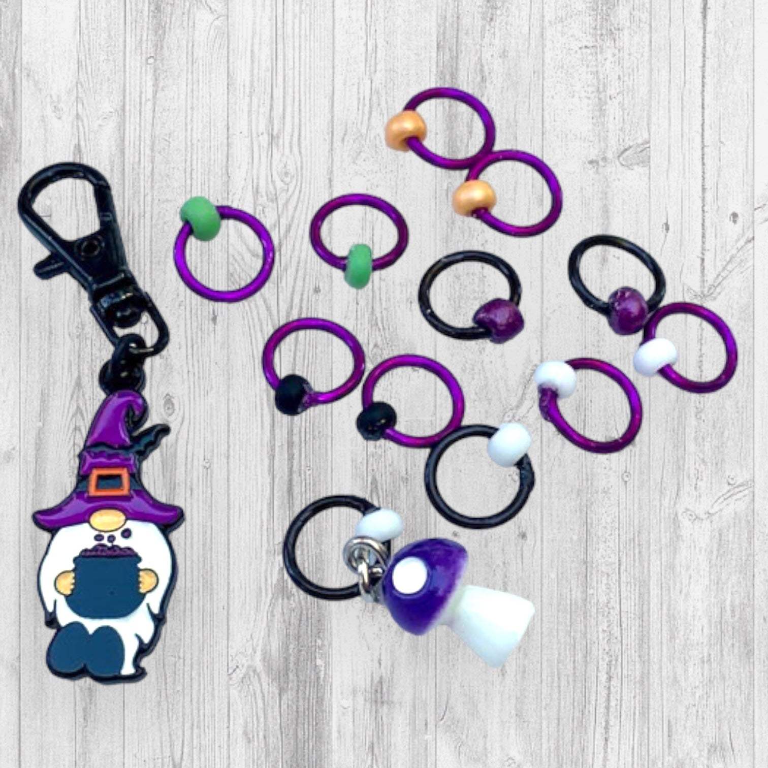 Witch's Brew Gnome Progress and Stitch Markers - AdoreKnit