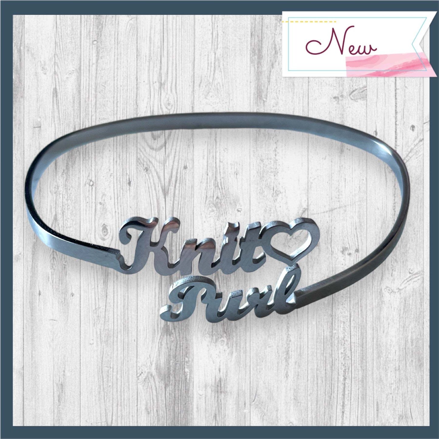 Knit🖤 Purl BraceletAdoreKnitThe Knit 🖤 Purl Bracelet has arrived!  Designed by Steph we've been anxious to share this beauty with you all.  This stainless steel bangle is the perfect way to shKnit🖤 Purl Bracelet