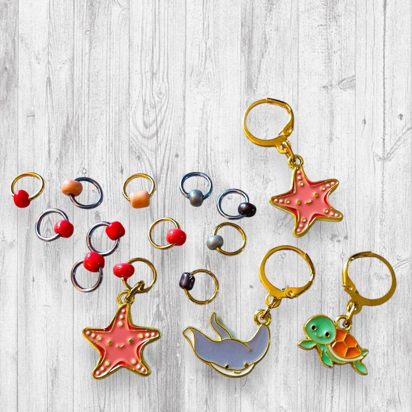 Water Pancake with the Star of the Show Progress and Stitch Markers - AdoreKnit