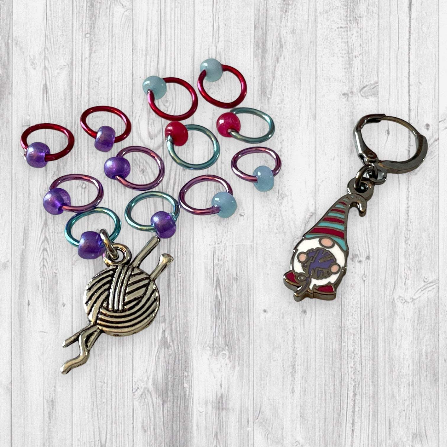 Gnome Again! Fuchsia Hat Progress and Stitch Markers - AdoreKnit