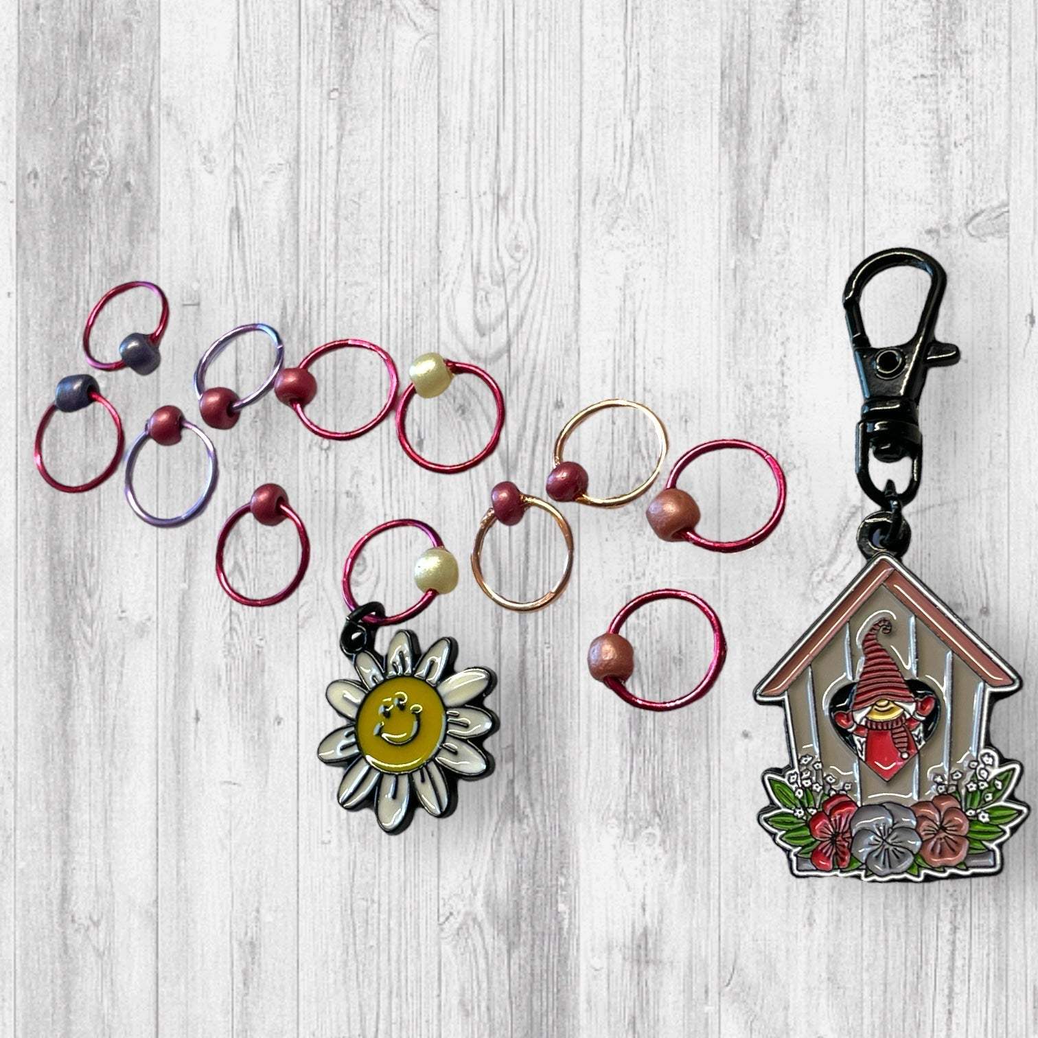 Gnome Place like Home Smiling at the Sun Progress and Stitch Markers - AdoreKnit