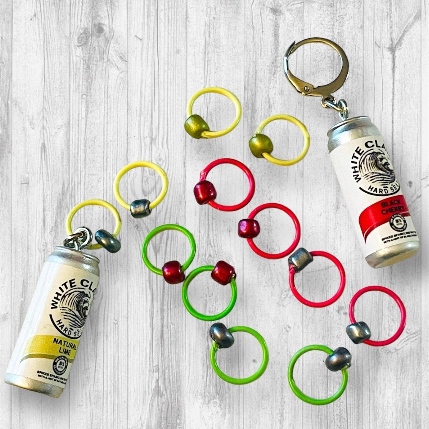 White Claw Seltzer Cheers! Progress & Stitch Markers - AdoreKnit